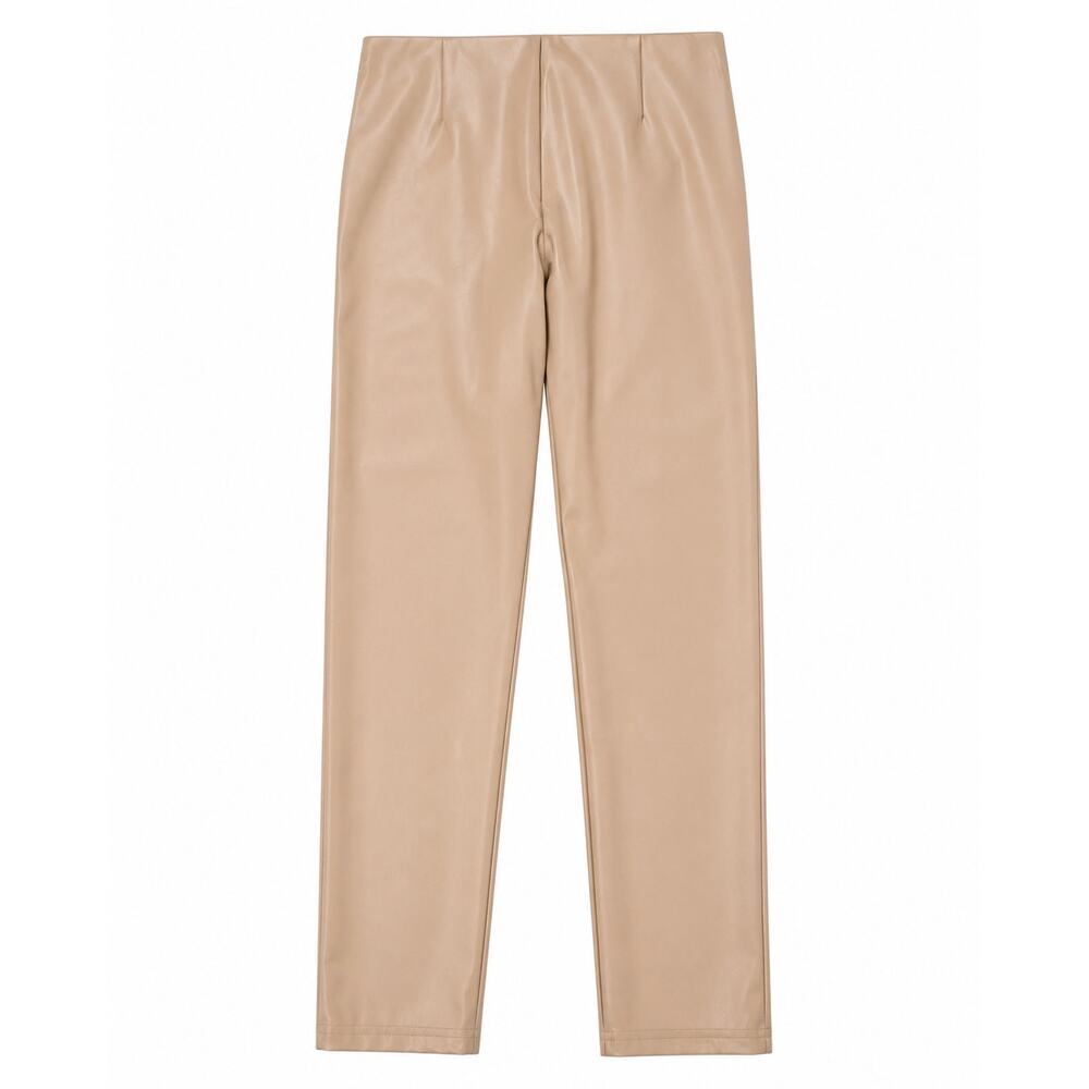 MNG by Mango Faux/Vegan Leather Beige Leggings Size Small